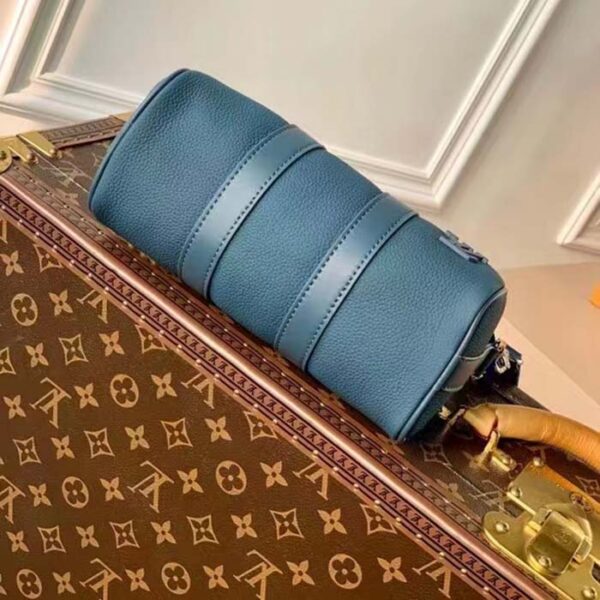 Louis Vuitton Unisex Keepall XS Travel Bag Blue Aerogram Cowhide Leather - Image 4