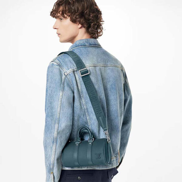 Louis Vuitton Unisex Keepall XS Travel Bag Blue Aerogram Cowhide Leather - Image 12