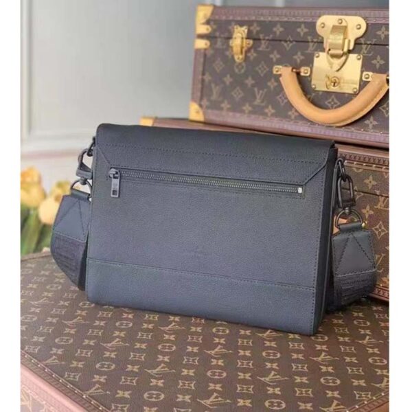 Louis Vuitton Unisex LV Aerogram Takeoff Messenger Black Grained Calf Leather - Image 3