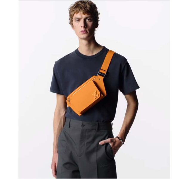 Louis Vuitton Unisex LV Aerogram Takeoff Sling Saffron Yellow Cowhide Leather - Image 15