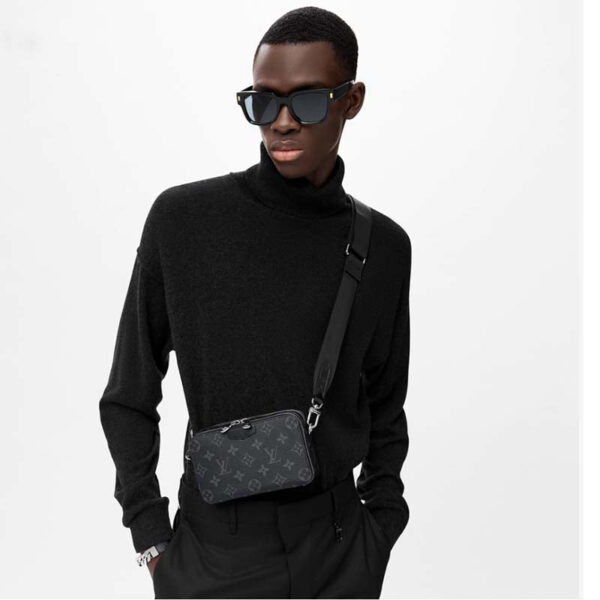 Louis Vuitton Unisex LV Alpha Wearable Wallet Grey Monogram Eclipse Coated Canvas - Image 16