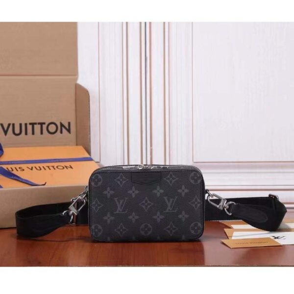 Louis Vuitton Unisex LV Alpha Wearable Wallet Grey Monogram Eclipse Coated Canvas - Image 2