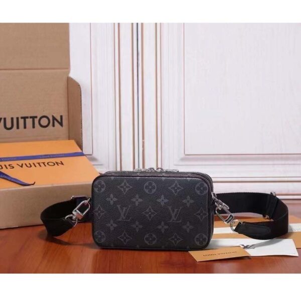 Louis Vuitton Unisex LV Alpha Wearable Wallet Grey Monogram Eclipse Coated Canvas - Image 3