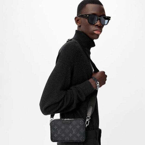 Louis Vuitton Unisex LV Alpha Wearable Wallet Grey Monogram Eclipse Coated Canvas - Image 15