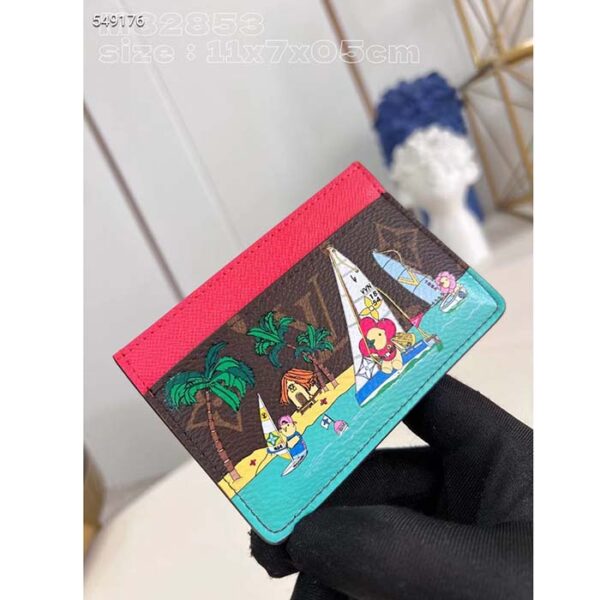 Louis Vuitton Unisex LV Card Holder Dragon Fruit Pink Monogram Coated Canvas - Image 3