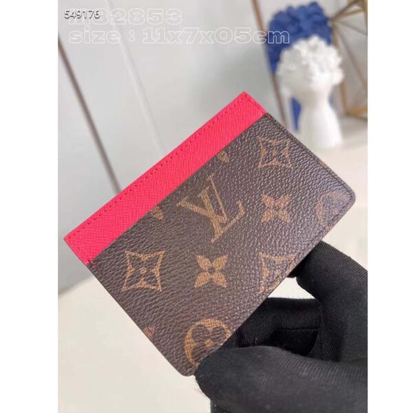 Louis Vuitton Unisex LV Card Holder Dragon Fruit Pink Monogram Coated Canvas - Image 4