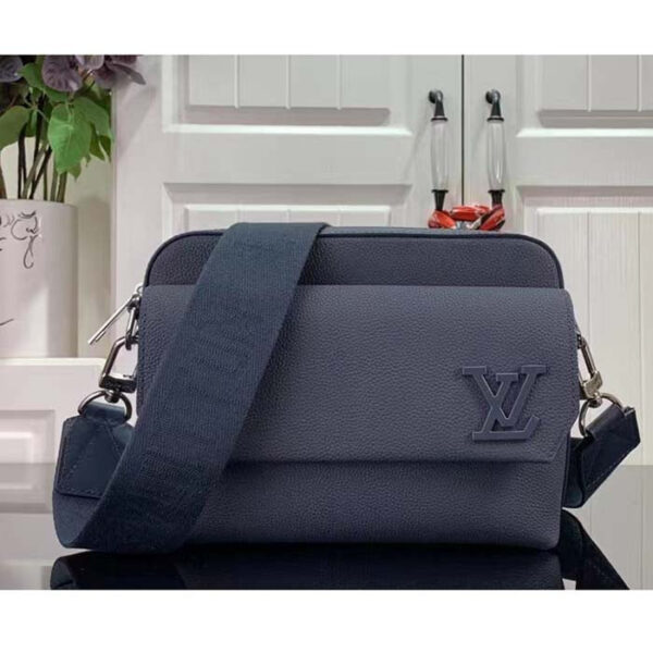 Louis Vuitton Unisex LV Fastline Messenger Navy Blue Cowhide Leather Zipped Closure - Image 2