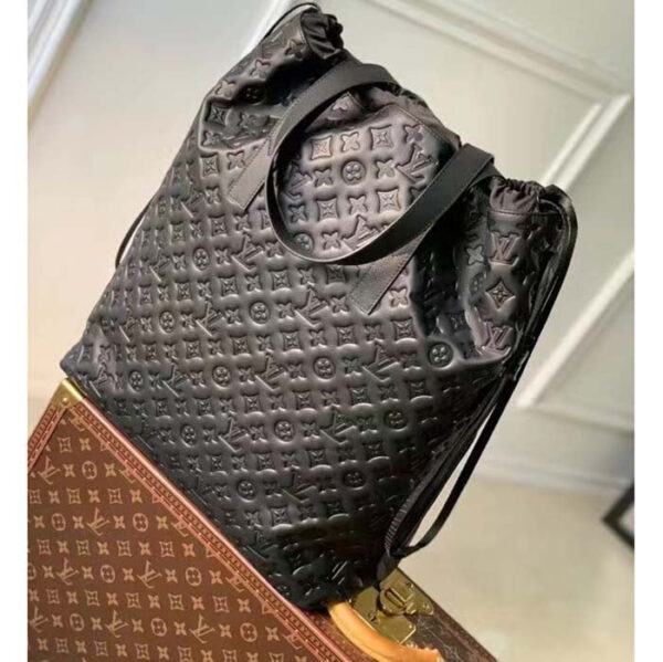 Louis Vuitton Unisex LV Helmet Bag Black Calf Leather Cowhide Double Handles - Image 2