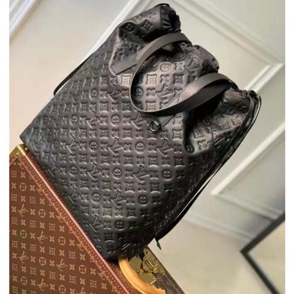 Louis Vuitton Unisex LV Helmet Bag Black Calf Leather Cowhide Double Handles - Image 4