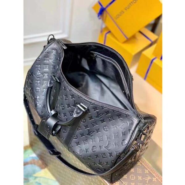 Louis Vuitton Unisex LV Keepall Bandoulière 50 Black Taurillon Monogram Cowhide Leather - Image 5