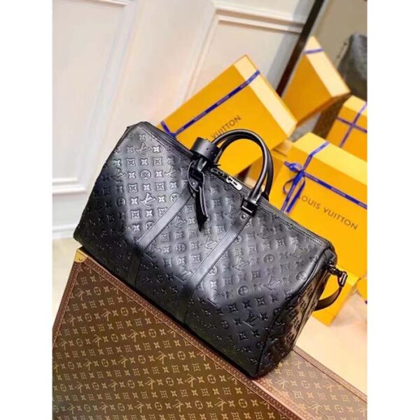 Louis Vuitton Unisex LV Keepall Bandoulière 50 Black Taurillon Monogram Cowhide Leather - Image 2