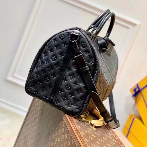 Louis Vuitton Unisex LV Keepall Bandoulière 50 Black Taurillon Monogram Cowhide Leather - Image 3