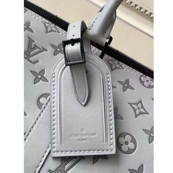 Louis Vuitton Unisex LV Keepall Bandoulière 50 Travel Bag Anthracite Gray Monogram Shadow Calf Leather - Image 10