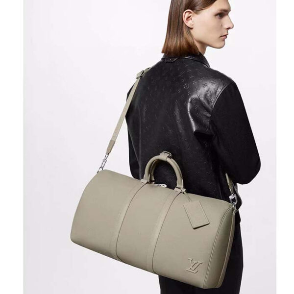 Louis Vuitton Unisex LV Keepall Bandoulière 50 Travel Bag Sage Cowhide Leather - Image 13