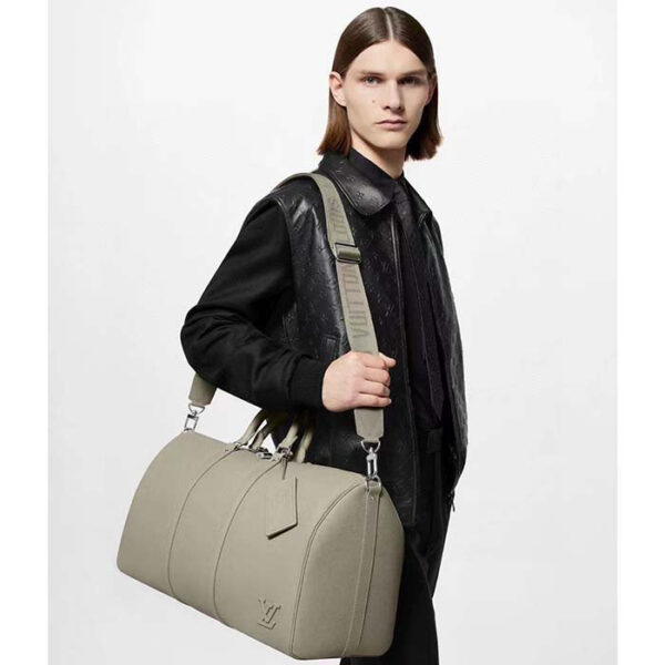 Louis Vuitton Unisex LV Keepall Bandoulière 50 Travel Bag Sage Cowhide Leather - Image 12