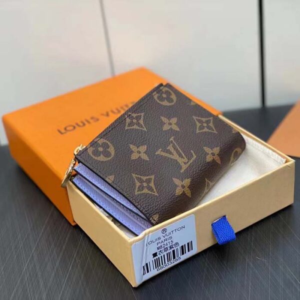 Louis Vuitton Unisex LV Lisa Wallet Iris Purple Monogram Coated Canvas Grained Cowhide Leather - Image 3