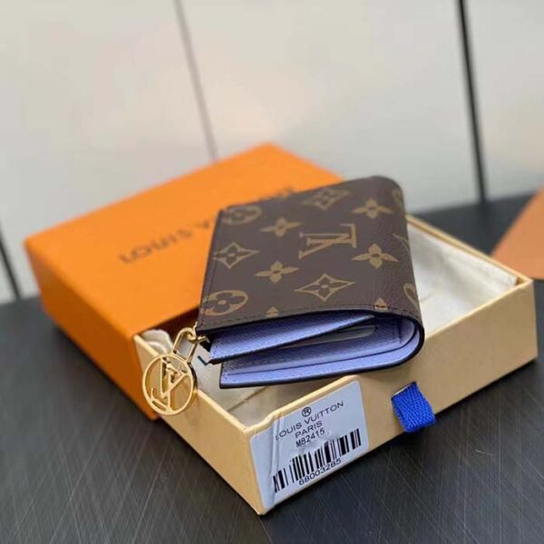 Louis Vuitton Unisex LV Lisa Wallet Iris Purple Monogram Coated Canvas Grained Cowhide Leather - Image 4