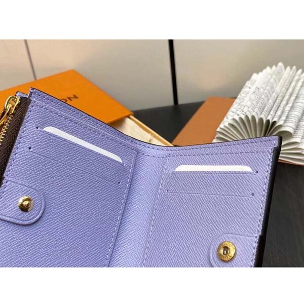 Louis Vuitton Unisex LV Lisa Wallet Iris Purple Monogram Coated Canvas Grained Cowhide Leather - Image 8