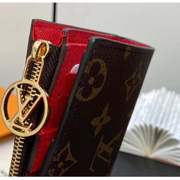 Louis Vuitton Unisex LV Lisa Wallet Tonic Orange Monogram Coated Canvas Grained Cowhide Leather - Image 8