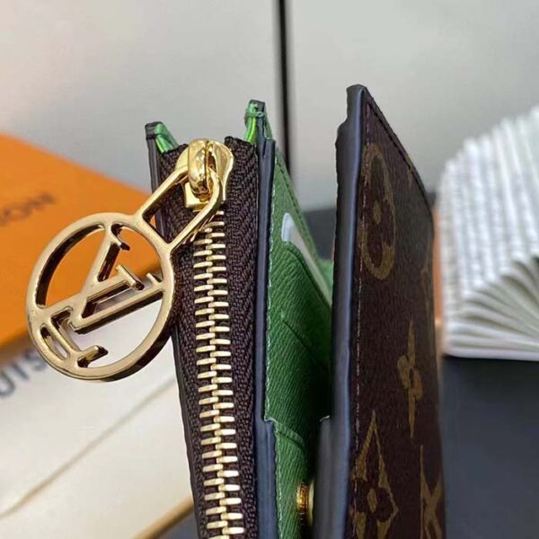 Louis Vuitton Unisex LV Lisa Wallet Vert Noto Green Monogram Coated Canvas Grained Cowhide Leather - Image 9