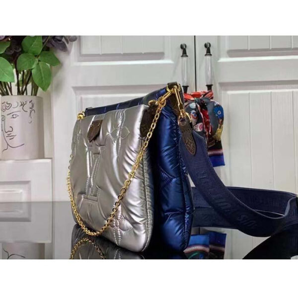Louis Vuitton Unisex LV Maxi Multi-Pochette Accessoires Navy Blue Silver Recycled Nylon Econyl - Image 4