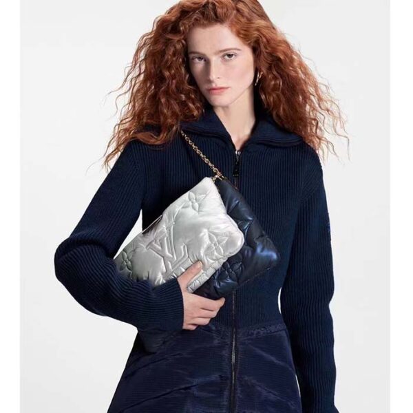 Louis Vuitton Unisex LV Maxi Multi-Pochette Accessoires Navy Blue Silver Recycled Nylon Econyl - Image 11