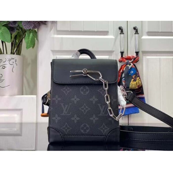 Louis Vuitton Unisex LV Nano Steamer Monogram Eclipse Coated Canvas Cowhide Leather - Image 4