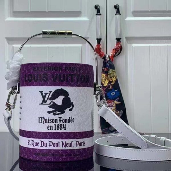 Louis Vuitton Unisex LV Paint Can Purple Coated Canvas Cowhide Leather - Image 2