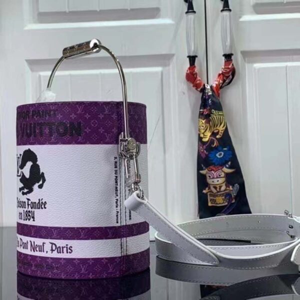 Louis Vuitton Unisex LV Paint Can Purple Coated Canvas Cowhide Leather - Image 5