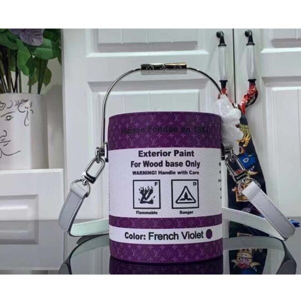 Louis Vuitton Unisex LV Paint Can Purple Coated Canvas Cowhide Leather - Image 3