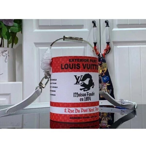 Louis Vuitton Unisex LV Paint Can Red Coated Canvas Cowhide Leather - Image 2