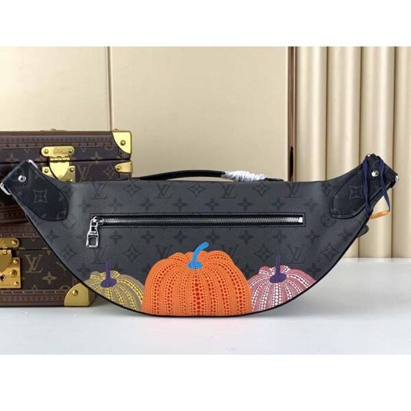 Louis Vuitton Unisex LV Pillow Maxi Bumbag Monogram Eclipse Reverse Coated Canvas Pumpkin - Image 4
