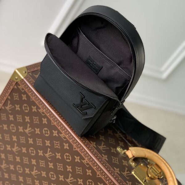 Louis Vuitton Unisex LV Pilot Slingbag Aerogram Collection Black Cowhide Leather Textile Lining - Image 5