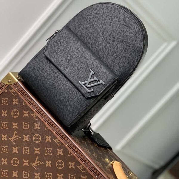 Louis Vuitton Unisex LV Pilot Slingbag Aerogram Collection Black Cowhide Leather Textile Lining - Image 2