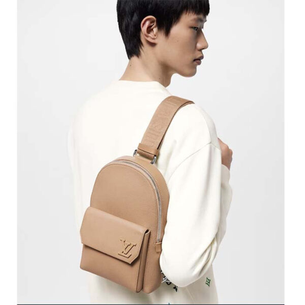 Louis Vuitton Unisex LV Pilot Slingbag Sable Beige Cowhide Leather Textile Lining - Image 12