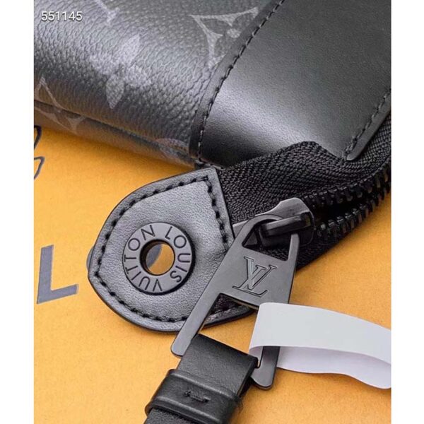 Louis Vuitton Unisex LV Pochette Voyage Souple Monogram Eclipse Coated Canvas Cowhide-Leather - Image 8
