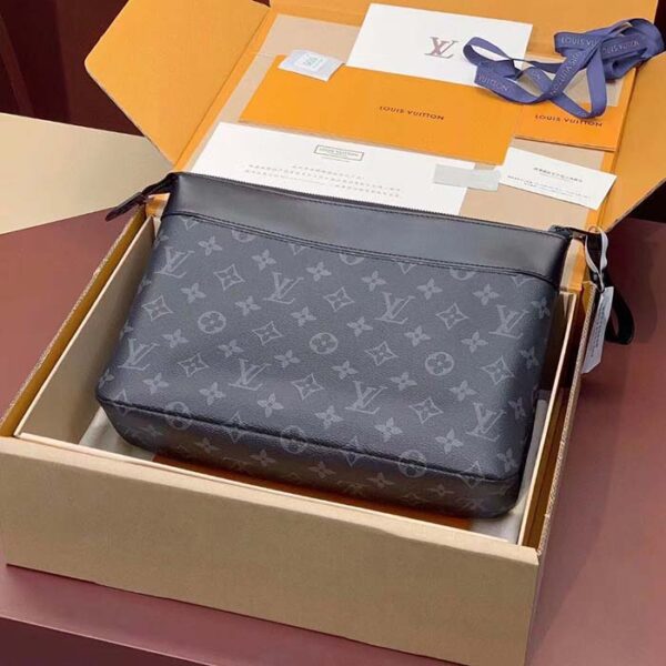 Louis Vuitton Unisex LV Pochette Voyage Souple Monogram Eclipse Coated Canvas Cowhide-Leather - Image 2