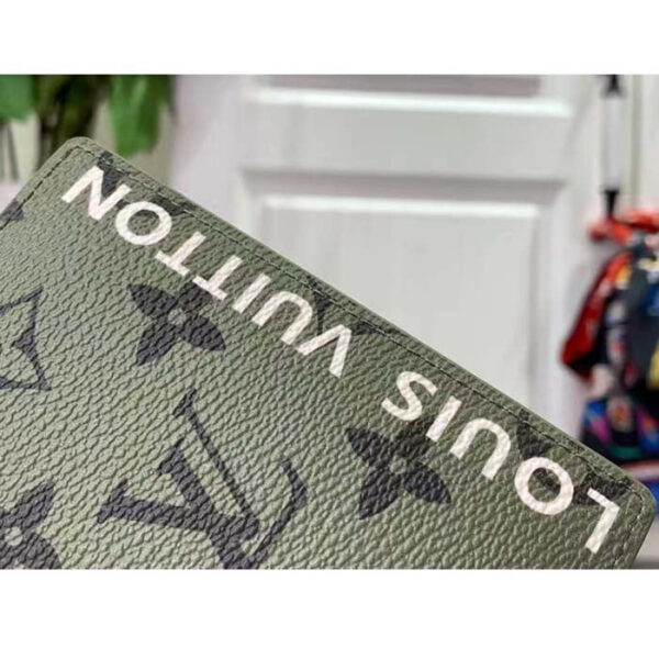 Louis Vuitton Unisex LV Pocket Organizer Khaki Green Vermillion Red Monogram Coated Canvas - Image 7