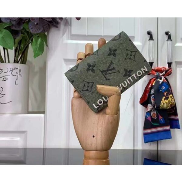 Louis Vuitton Unisex LV Pocket Organizer Khaki Green Vermillion Red Monogram Coated Canvas - Image 2