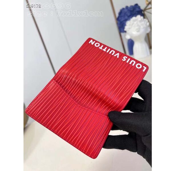 Louis Vuitton Unisex LV Pocket Organizer Vermillion Red Epi XL Grained Leather Cowhide - Image 5