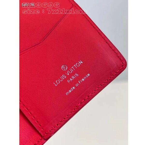Louis Vuitton Unisex LV Pocket Organizer Vermillion Red Epi XL Grained Leather Cowhide - Image 7