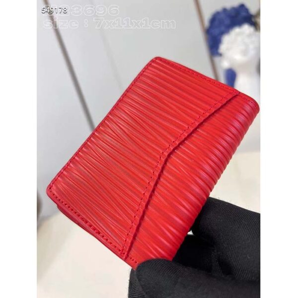 Louis Vuitton Unisex LV Pocket Organizer Vermillion Red Epi XL Grained Leather Cowhide - Image 4