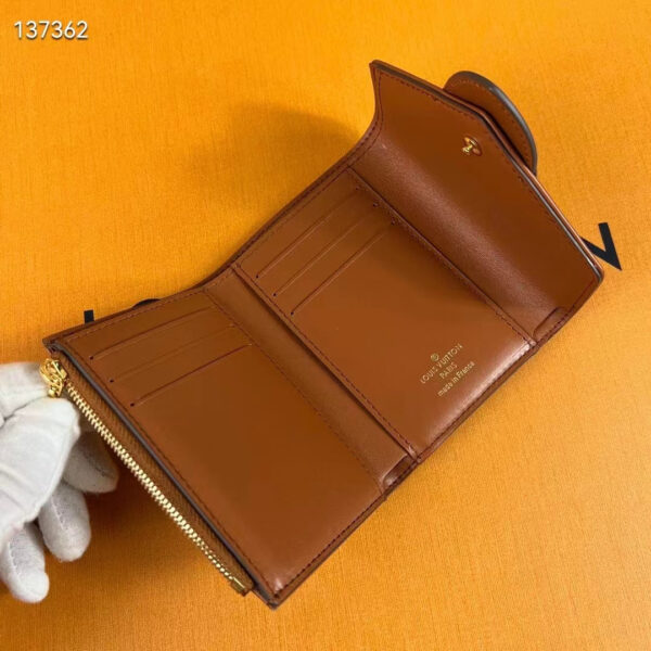 Louis Vuitton Unisex LV Pont 9 Compact Wallet Natural Tan Canvas Cowhide Leather - Image 4