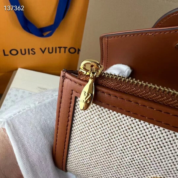 Louis Vuitton Unisex LV Pont 9 Compact Wallet Natural Tan Canvas Cowhide Leather - Image 9