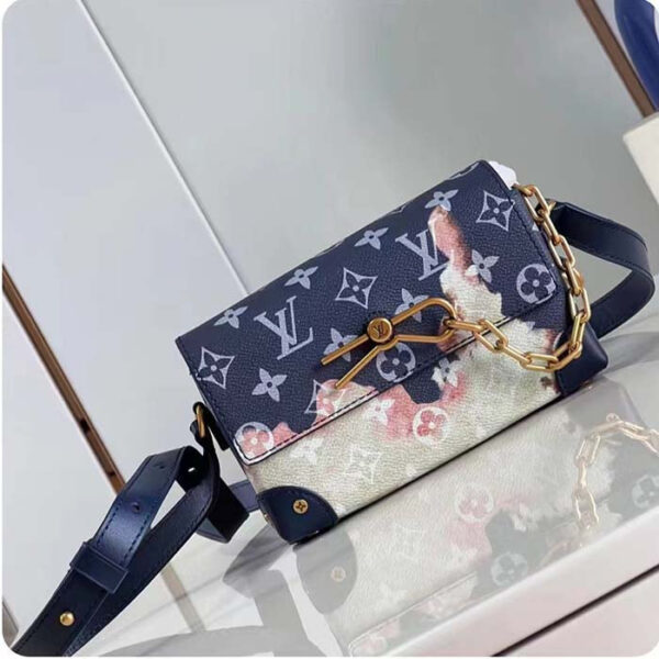 Louis Vuitton Unisex LV Steamer Wearable Wallet Ink Blue Monogram Bleach Coated Canvas - Image 4