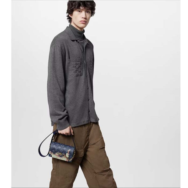 Louis Vuitton Unisex LV Steamer Wearable Wallet Ink Blue Monogram Bleach Coated Canvas - Image 11