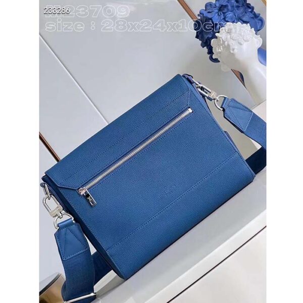 Louis Vuitton Unisex LV Takeoff Messenger Atlantic Blue Cowhide Leather Textile Lining - Image 3