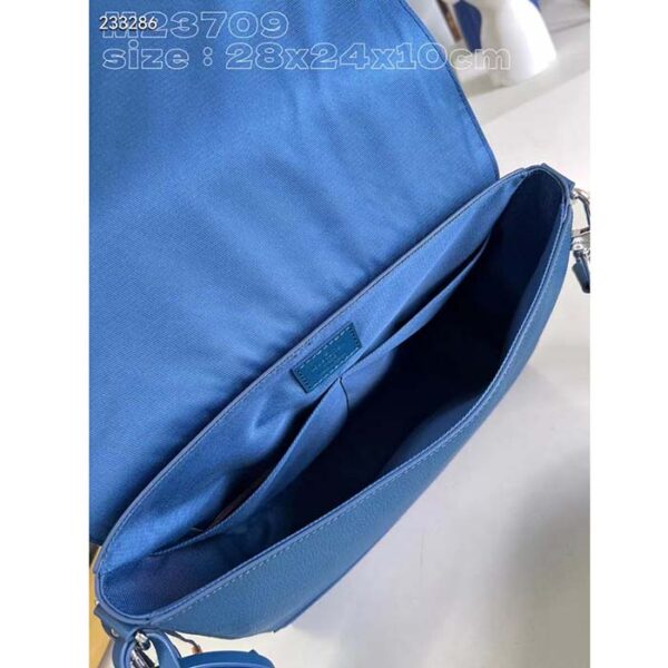 Louis Vuitton Unisex LV Takeoff Messenger Atlantic Blue Cowhide Leather Textile Lining - Image 7