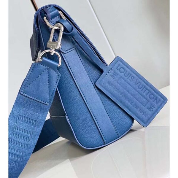 Louis Vuitton Unisex LV Takeoff Messenger Atlantic Blue Cowhide Leather Textile Lining - Image 5