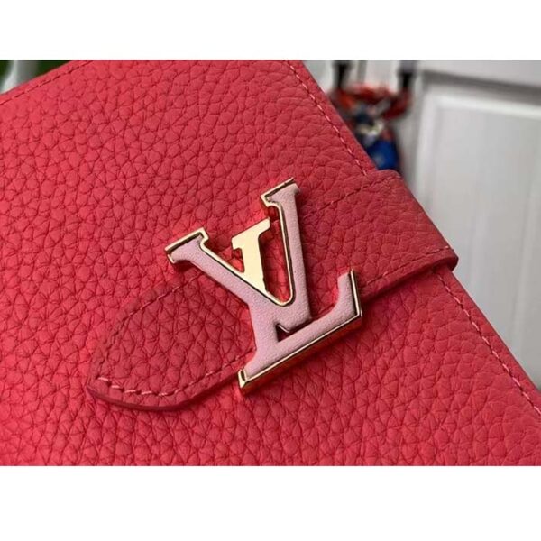 Louis Vuitton Unisex LV Vertical Compact Wallet Dragon Fruit Pink Taurillon Leather - Image 6
